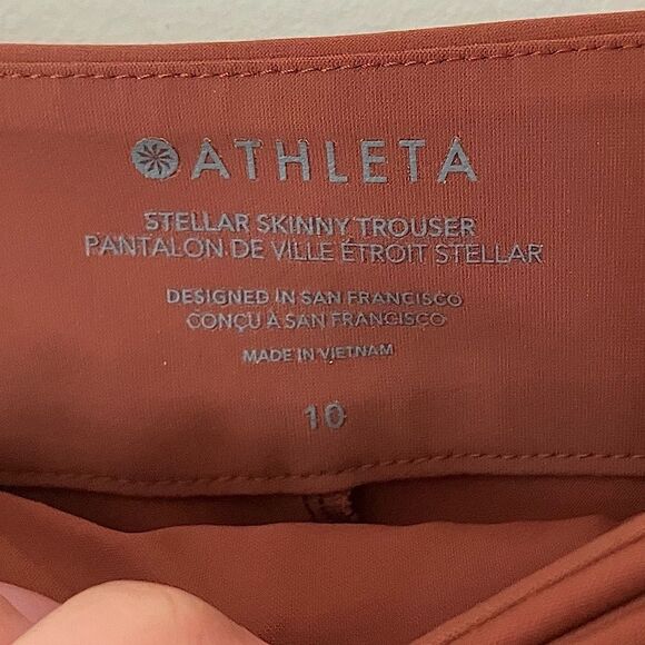 Athleta Women’s Burnt Orange Stellar Skinny Trouser in Ancient Mahogany Size 10 - Picture 9 of 11